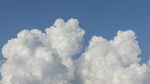 A large group of white clouds in the sky.